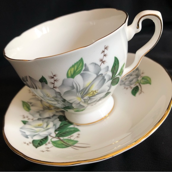 Vintage Royal Kent Camellia Bone China Tea Cup and Saucer Staffordshire England - Picture 15 of 15